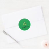 Aangepaste Eco-vriendelijke gaan groen logo Ronde Sticker (Envelop)