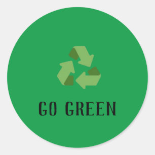 Aangepaste Eco-vriendelijke gaan groen logo Ronde Sticker