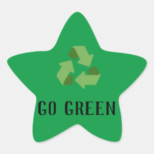 Aangepaste Eco-vriendelijke gaan groen logo Ster Sticker