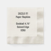 Aangepaste ECRU Coined Cocktail Papier servetten B (Voorkant)