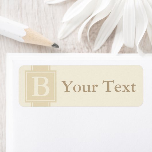 Aangepaste Ecru monogram labels of cadeau Labels (Insitu)