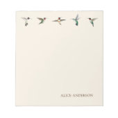 Aangepaste Ecru Noord-Amerikaanse Hummingbird Bloc Notitieblok (Voorkant)