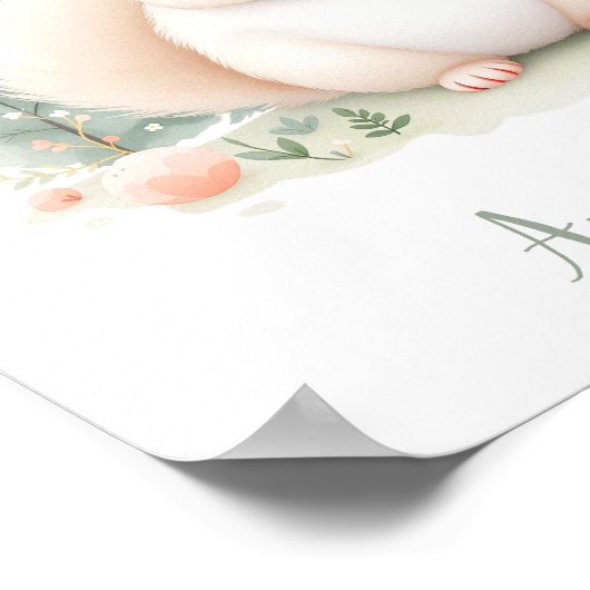 Aangepaste eekhoorn bosnimfjes kinderkamer bloemmo poster (Hoek)