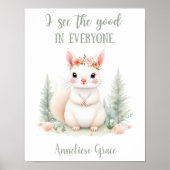 Aangepaste eekhoorn bosnimfjes kinderkamer bloemmo poster (Voorkant)