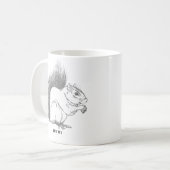 Aangepaste eekhoorn geïllustreerd in het wild grij koffiemok (Voorkant links)