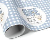 Aangepaste Eén Domme Gans 1e Verjaardag Schotse Pa Cadeaupapier (Rol Hoek)