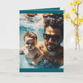 Aangepaste één foto en bericht in gevouwen Kaart (Gele Bloem)