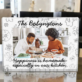 Aangepaste één foto familie blij bloemen zwart wit