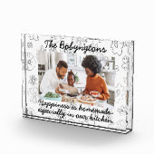 Aangepaste één foto familie blij bloemen zwart wit (Rechts)