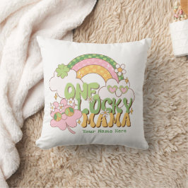 Aangepaste Eén Gelukkige Mama Schattig Retro Groov Kussen