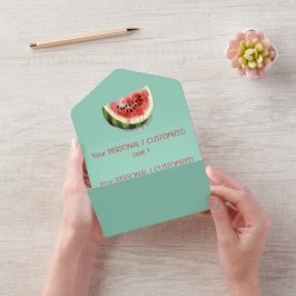 Aangepaste EEN IN EEN MELOEN Zomerfeest Verjaardag All In One Uitnodiging