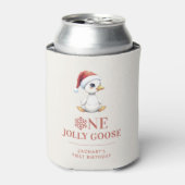Aangepaste Eén Jollige Gans December Eerste Verjaa Blikjeskoeler (Blikje Voorkant)