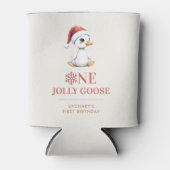 Aangepaste Eén Jollige Gans December Eerste Verjaa Blikjeskoeler (Voorkant)