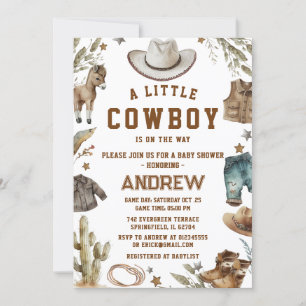 Aangepaste een kleine cowboy Baby shower uitnodigi Kaart