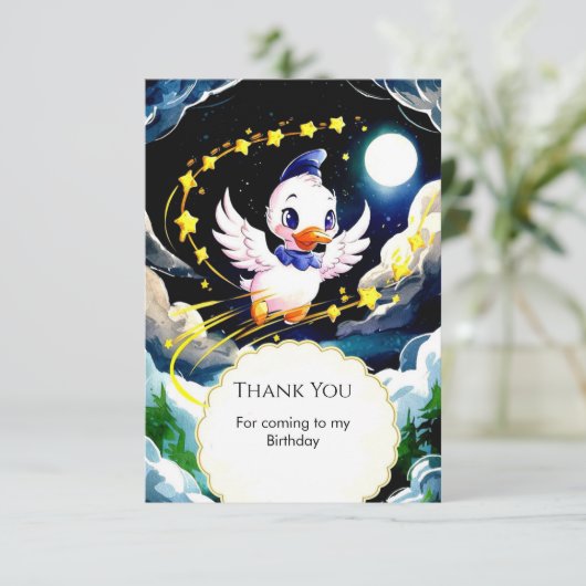 Aangepaste Eend Verjaardag voor Kinderen Bedankkaart (Staand voorkant)