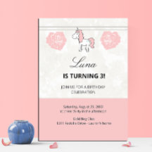Aangepaste Eenhoorn Cute Roze Verjaardagsfeest Uit