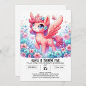 Aangepaste Eenhoorn Digitale Verjaardag Kaart (Voorkant / Achterkant)