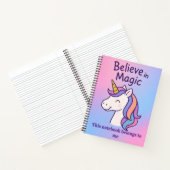 Aangepaste Eenhoorn Geloven In Magisch Notitieboek (Binnen)