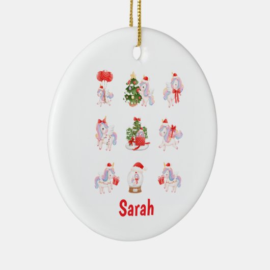 Aangepaste Eenhoorn Kerst Ornament voor Meisjes (Rechts)