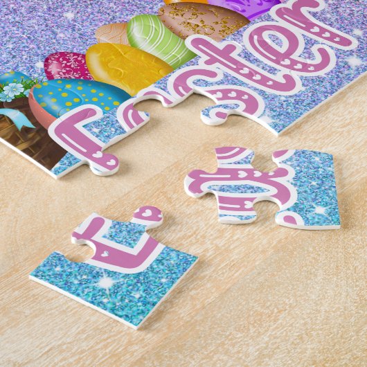 Aangepaste eenhoorn kind naam Pasen Puzzel (Zijkant)