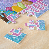 Aangepaste eenhoorn kind naam Pasen Puzzel Legpuzzel (Zijkant)