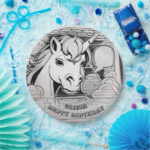 Aangepaste eenhoorn kleuren in partij papier bord (Feest)