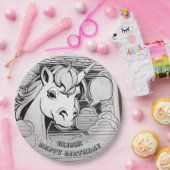 Aangepaste eenhoorn kleuren in partij papier bord (Feest)