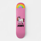 AANGEPASTE EENHOORN REGENBOOG ROZE MEISJES Skatebo Persoonlijk Skateboard (Voorkant)