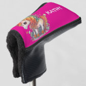 Aangepaste eenhoorn roze golf headcover (3/4 voorkant)