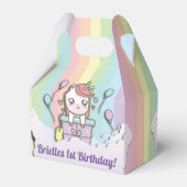 Aangepaste eenhoorn verjaardagsfeestje gunstdozen bedankdoosjes (Achterkant)