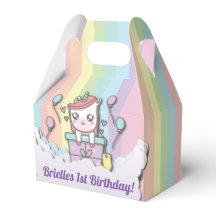 Aangepaste eenhoorn verjaardagsfeestje gunstdozen