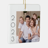 Aangepaste Eenvoudige 2-foto 2-zijdige foto Modern Keramisch Ornament (Rechts)
