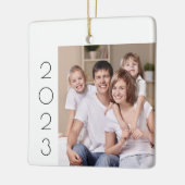 Aangepaste Eenvoudige 2-foto 2-zijdige foto Modern Keramisch Ornament (Links)