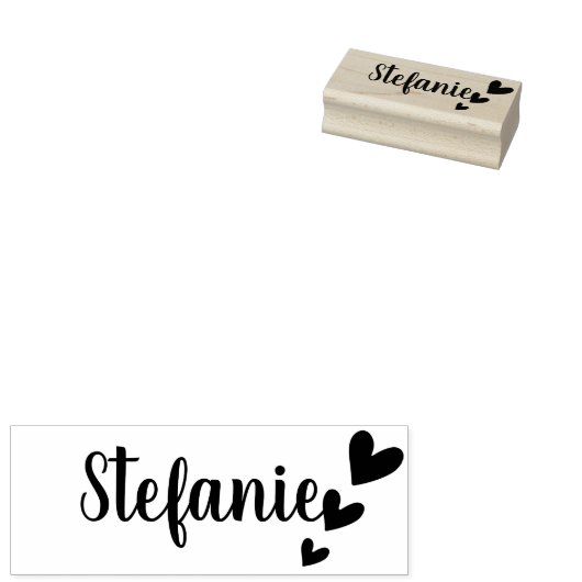 Aangepaste Eenvoudige 3-liefdesharten Aangepaste n Rubberstempel (Gestempeld)