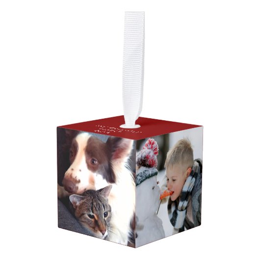 Aangepaste Eenvoudige 4 foto's rood Decoratie (Voorkant hoekig)