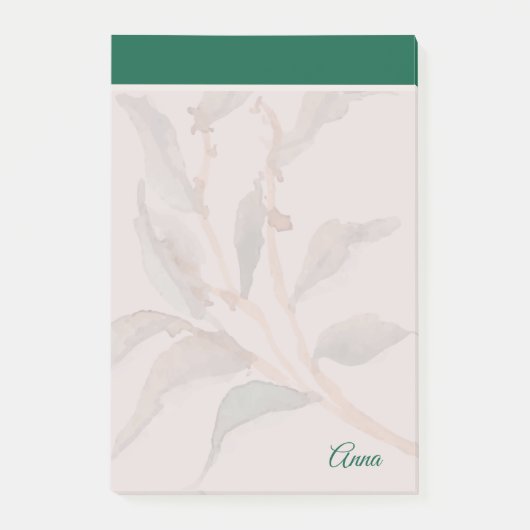 Aangepaste eenvoudige achtergrond natuurlijk groen post-it® notes (Voorkant)