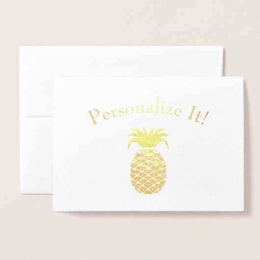Aangepaste eenvoudige ananas folie kaarten (Voorkant met envelop)