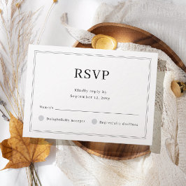 Aangepaste Eenvoudige Basis Licht Lijst Witte Huwe RSVP Kaartje