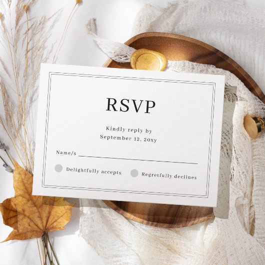 Aangepaste Eenvoudige Basis Licht Lijst Witte Huwe RSVP Kaartje