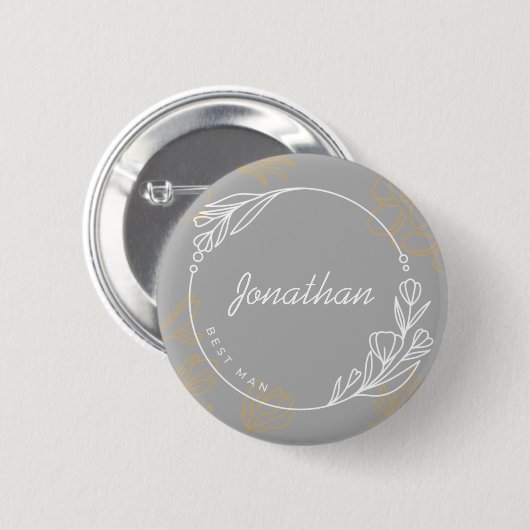 Aangepaste eenvoudige 'best man'-Button Ronde Button 5,7 Cm (Voorkant /achterkant)