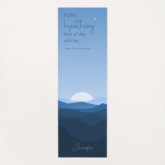 Aangepaste Eenvoudige Blauwe Berg Maan Ademhaling  Yogamat (Voorkant)