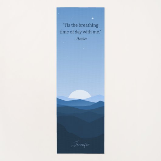 Aangepaste Eenvoudige Blauwe Berg Maan Nacht Sky Q Yogamat (Voorkant)