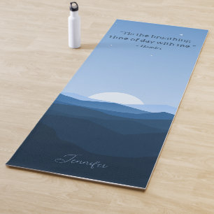 Aangepaste Eenvoudige Blauwe Berg Maan Nacht Sky Q Yogamat
