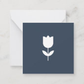 Aangepaste Eenvoudige Blauwe Bloem Envelop Notitiekaartje (Achterkant)