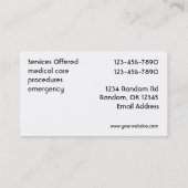 Aangepaste eenvoudige dierenartsenzorg visitekaart visitekaartje (Achterkant)