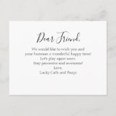 Aangepaste, eenvoudige , directe foto van elegant briefkaart (Achterkant)