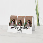 Aangepaste, eenvoudige, driedubbele foto van Birth Folie Wenskaart (Voorkant)