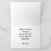 Aangepaste, eenvoudige, driedubbele foto van Birth Kaart (Binnen)