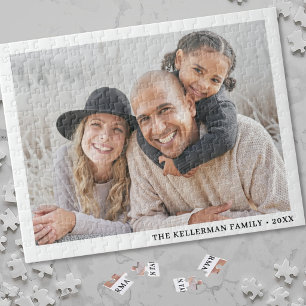 Aangepaste Eenvoudige Elegante Familie Foto Legpuzzel