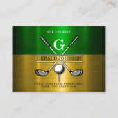 Aangepaste Eenvoudige Elegante Golf Monogram Zakel Visitekaartje (Achterkant)